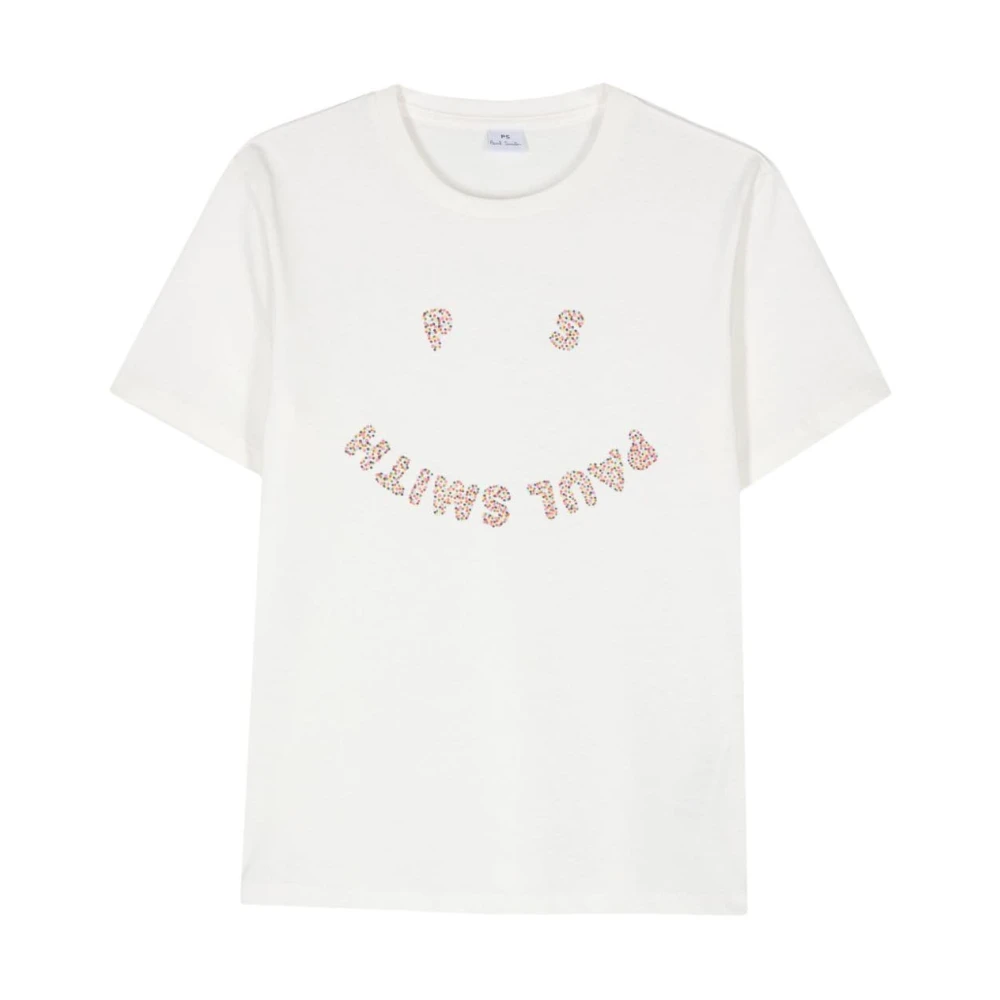 PS By Paul Smith Witte T-shirts en Polos met Logodetail White Dames