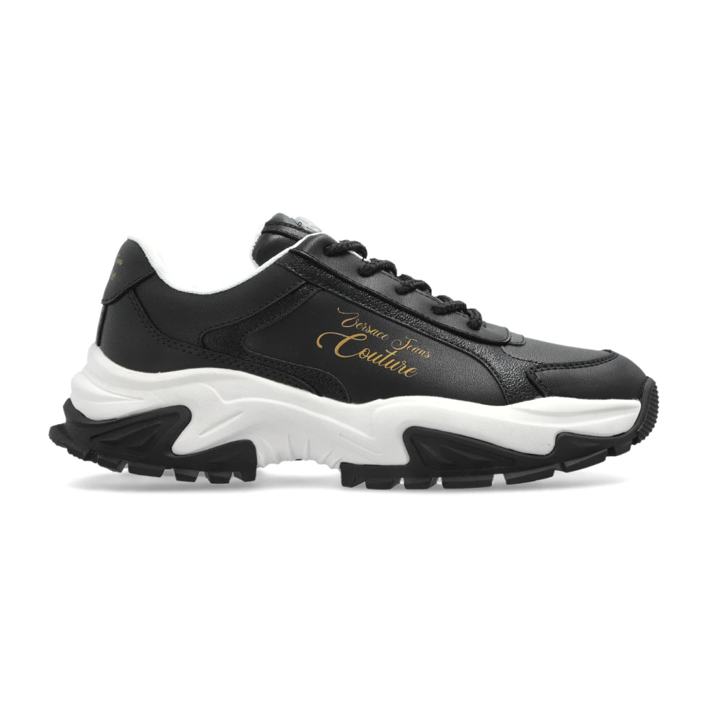 Versace Jeans Couture Women's Black Sneakers, 6 Uk, Logo-Detail Chunky Trainers