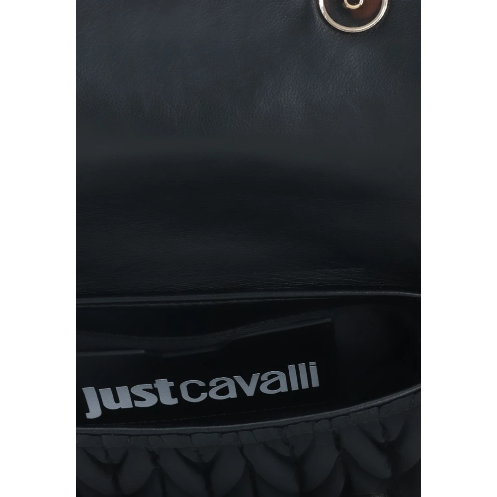 Just Cavalli Zwarte Gewatteerde Schoudertas voor Vrouwen Black Dames
