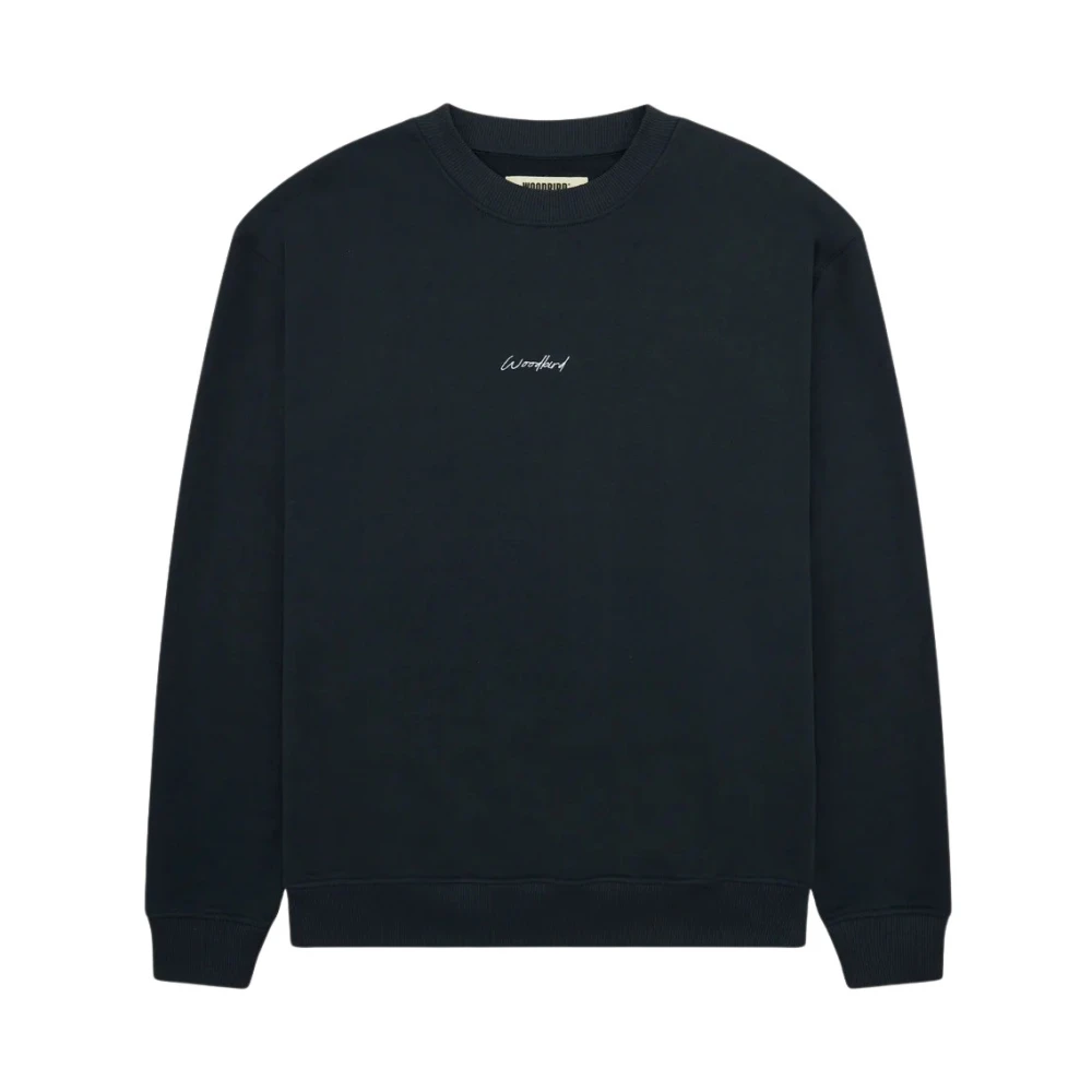 Woodbird Cane Noodle Crewneck Sweatshirt Blue Heren