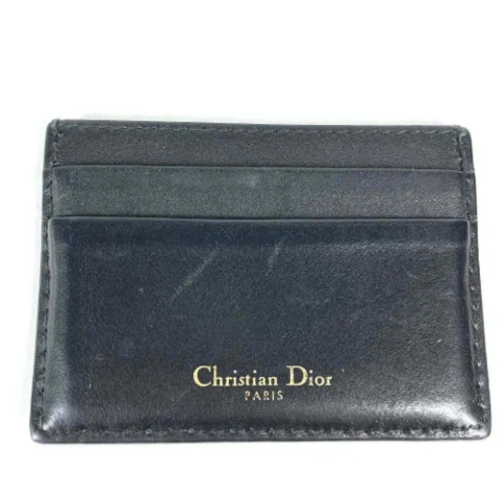 Dior Vintage Pre-owned Leather wallets Black Dames