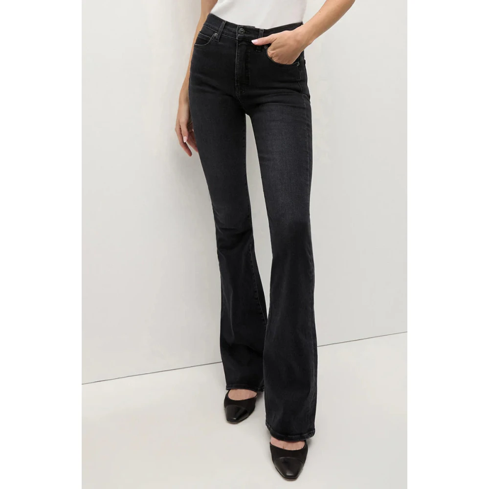 Veronica Beard Hoge Taille Skinny-Flare Jeans Black Dames