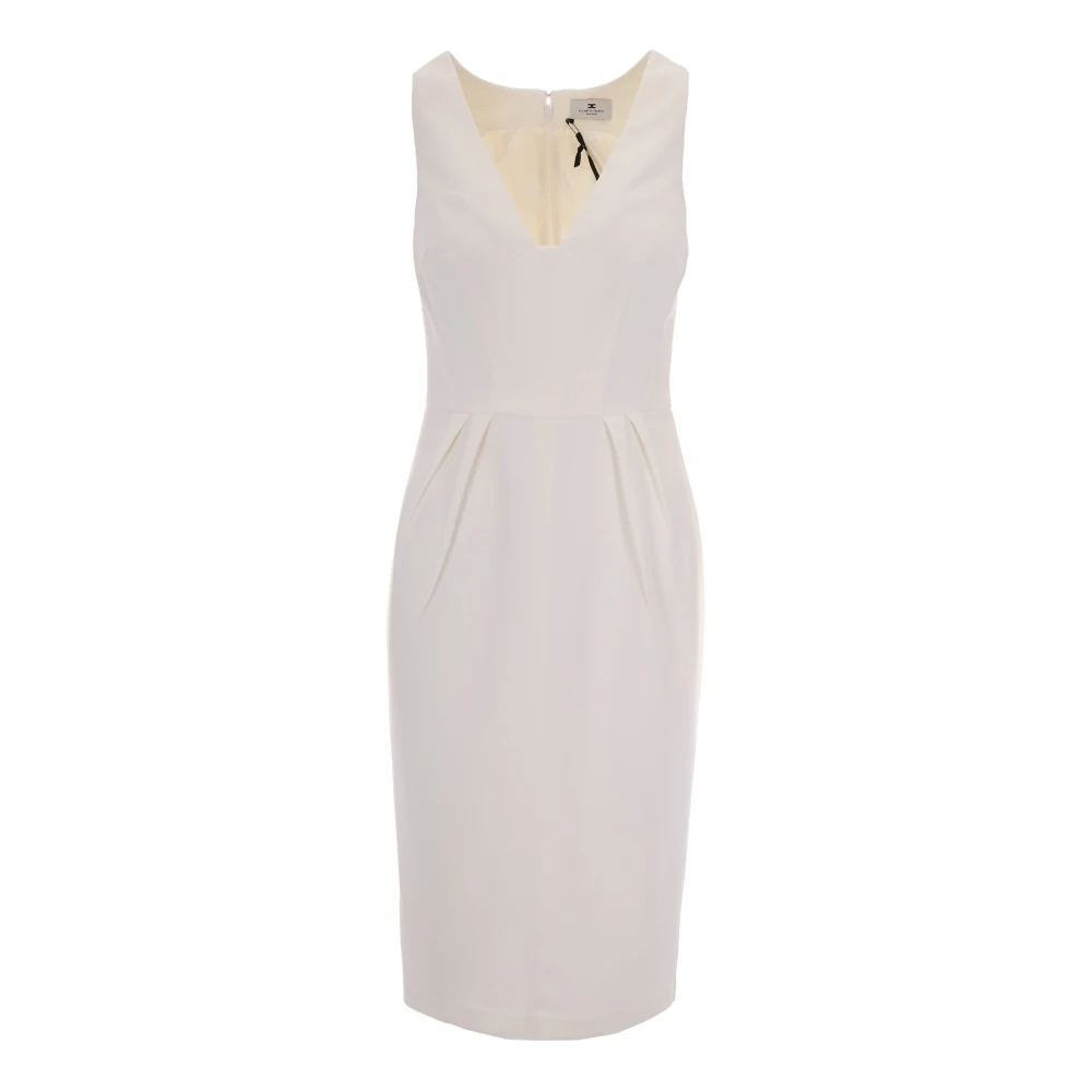 Elisabetta Franchi White Midi Evening Dress - Female - Midi Dresses - Xl - Dresses