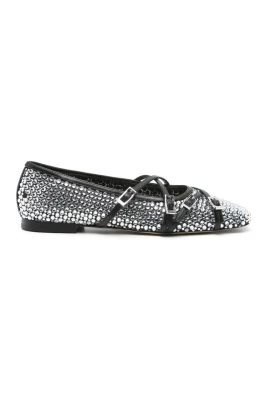 Crystal Net Ballerina Flats