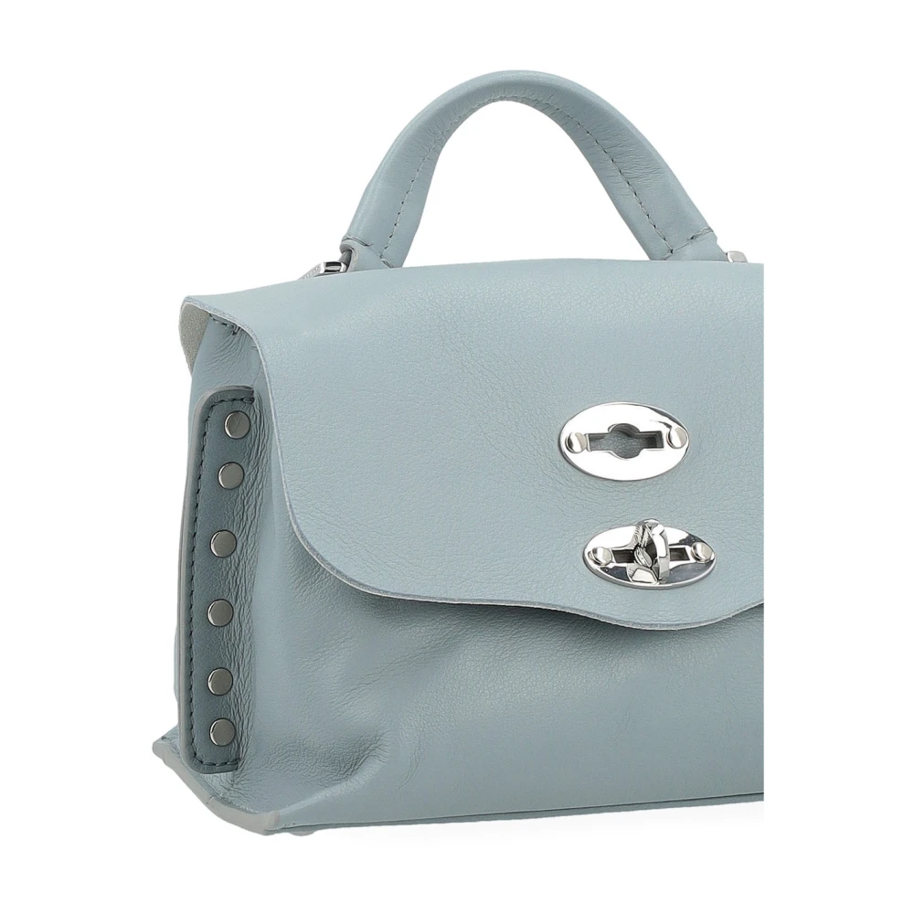 Zanellato Blauwe leren crossbody handtas met studs Blue Dames