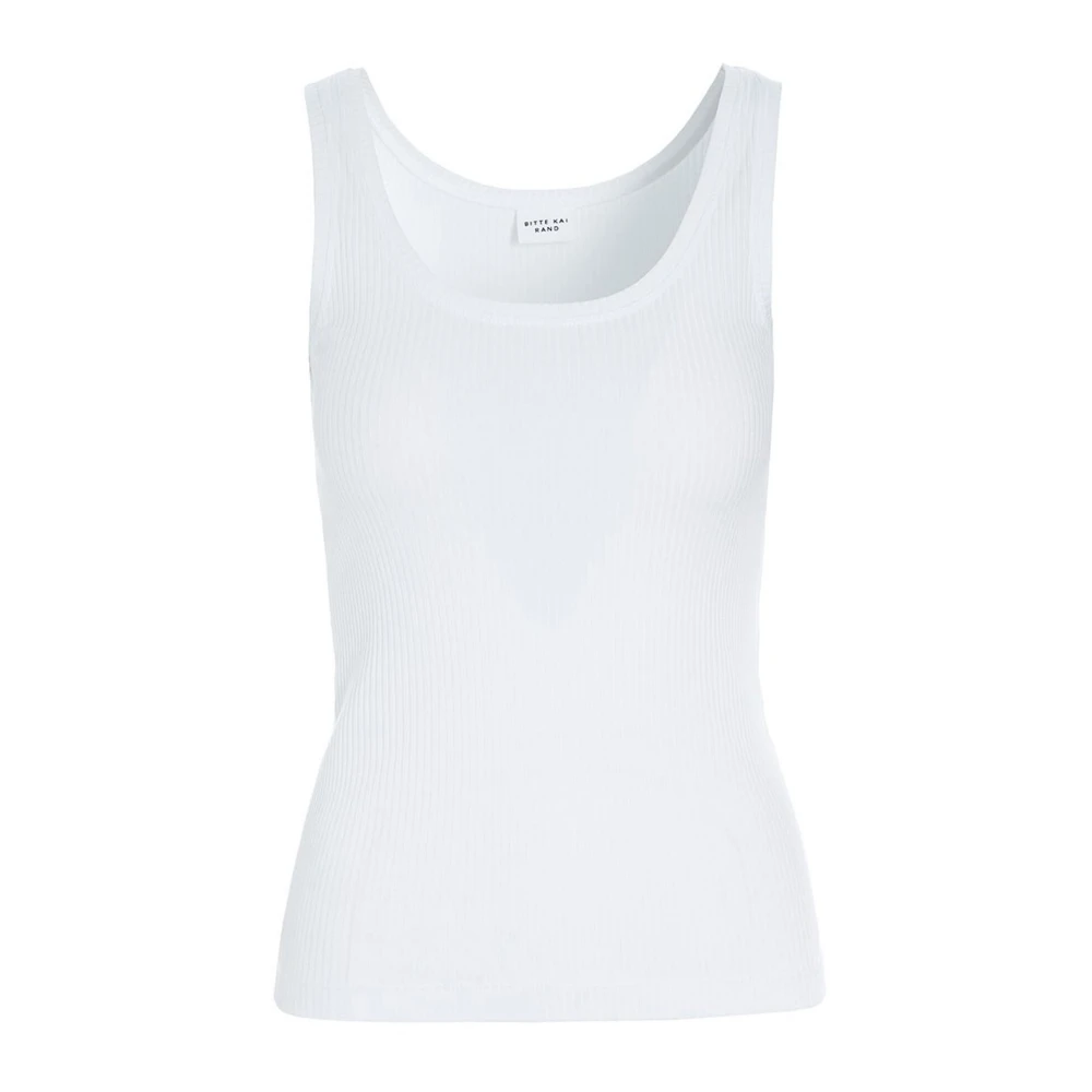 Bitte Kai Rand Witte Rib Tank Top Naibu Stijl White Dames