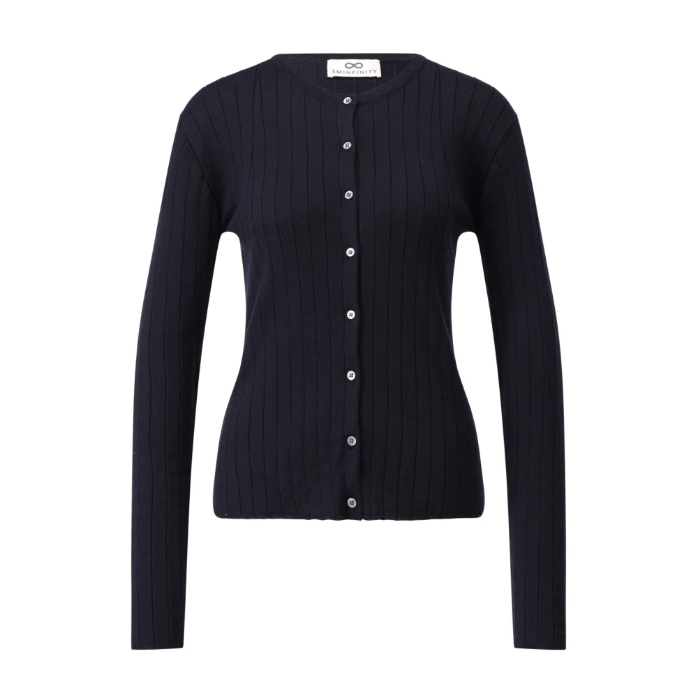 Sminfinity Zijde Blend Ribgebreide Vest Blue Dames