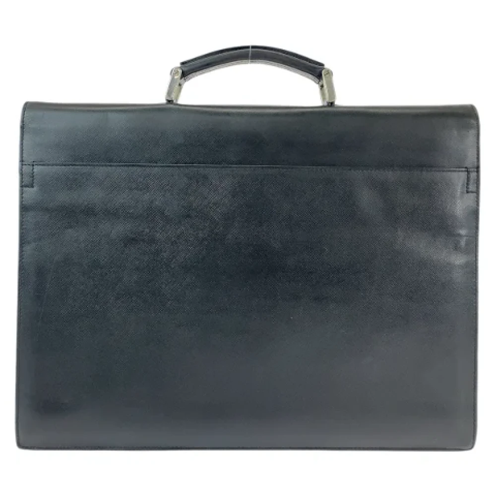 Prada Vintage Pre-owned Leather briefcases Black Dames