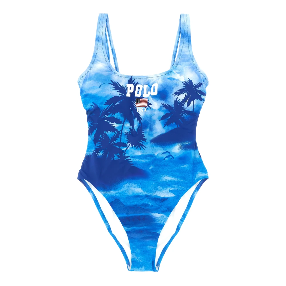 Polo Ralph Lauren Women's Blue Swimsuits, Xs, Olympic One-Piece Swimsuit