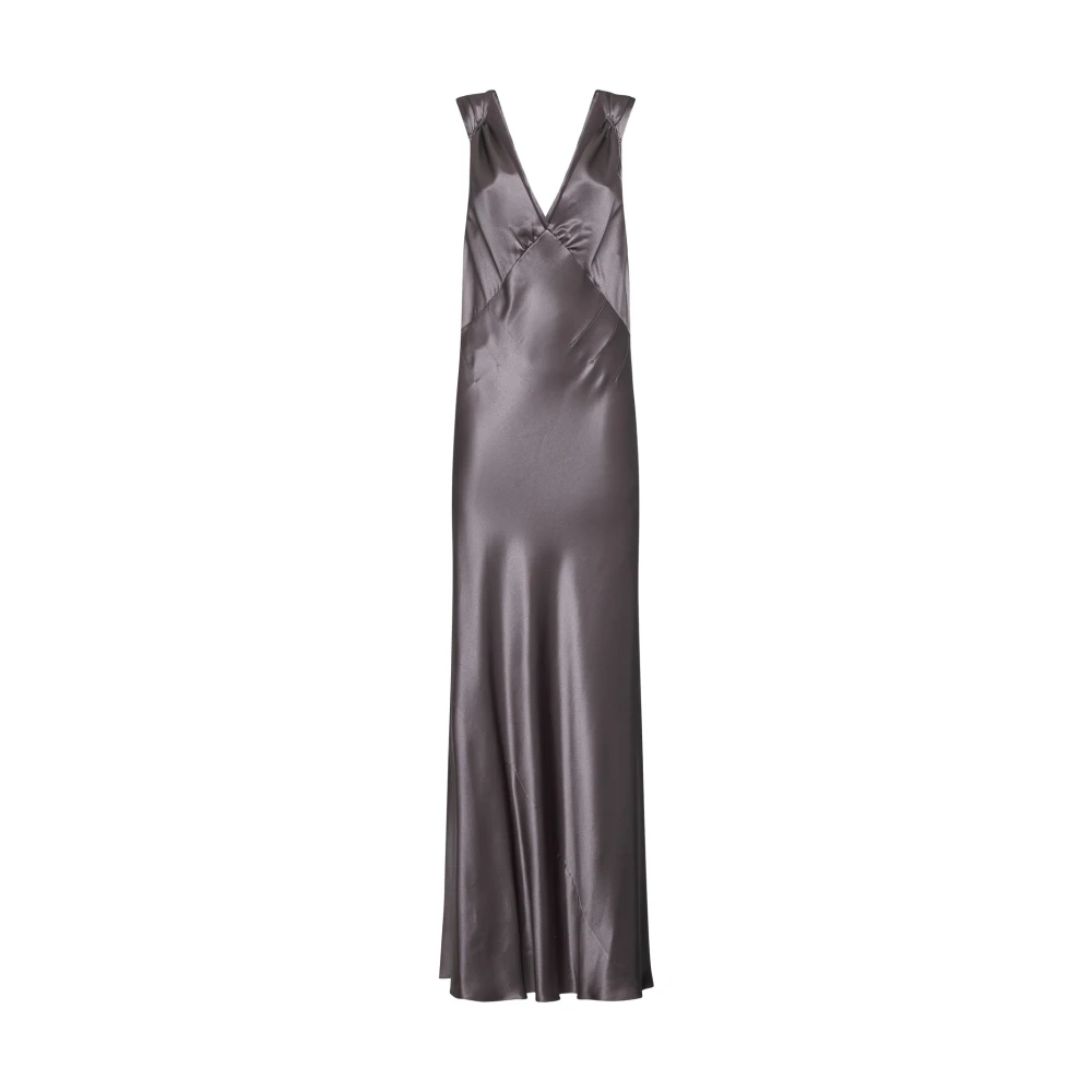 Saint Laurent Taupe Rose Zijden Satijnen Avondjurk Brown Dames
