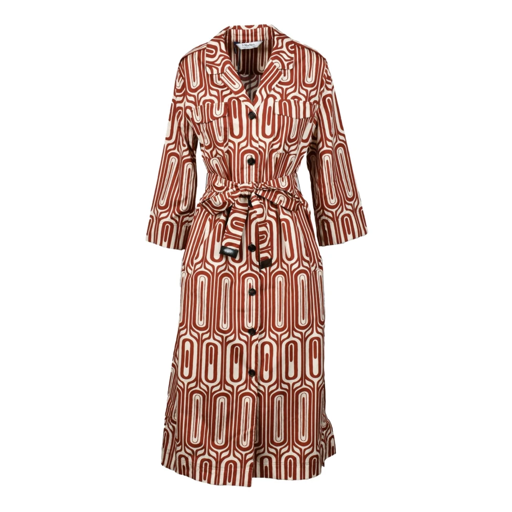 Max Mara Katoenen Chemisiere Jurk met Zakken Multicolor Dames