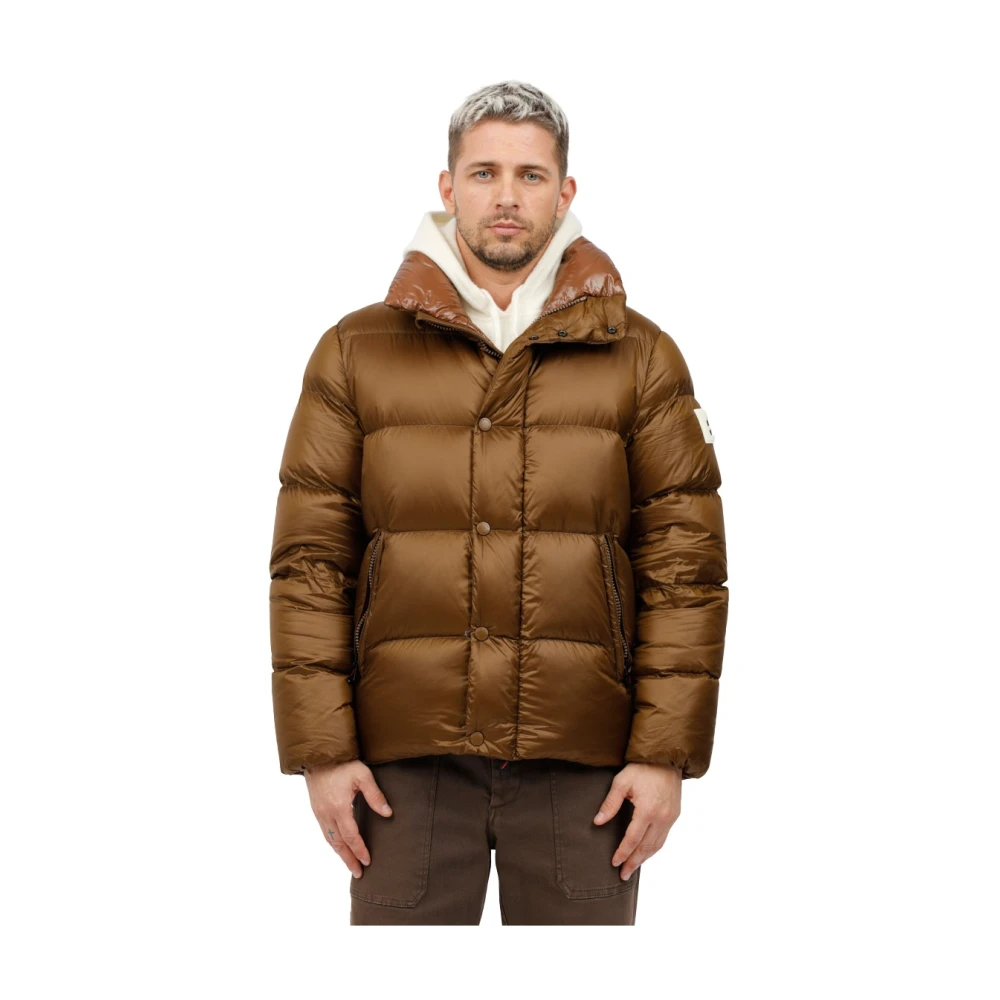 Afterlabel Korte glanzende nylonjas Chamonix Brown Heren