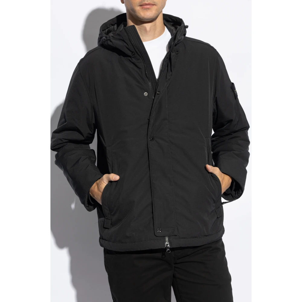 Stone Island Jas met logo Black Heren