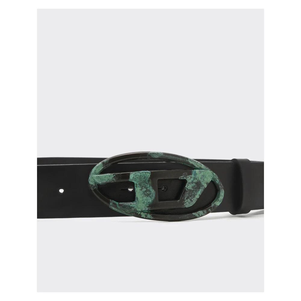 Diesel Ovaal Logo Riem Zwart Black Heren