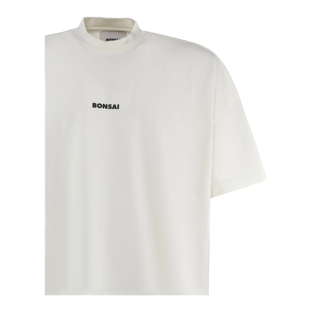 Bonsai Witte Katoenen T-shirt met Logo White Heren