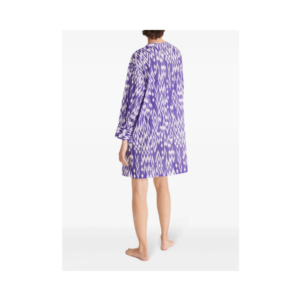 Eres Grafische Print Katoenen Strandjurk Purple Dames