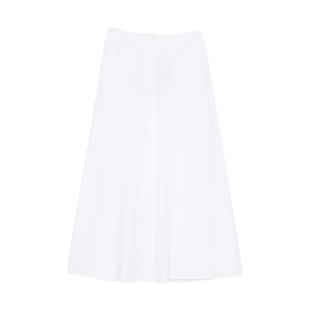 Marella Women's White Wide Trousers, M, Mllgala Wide-Leg Poplin Trousers