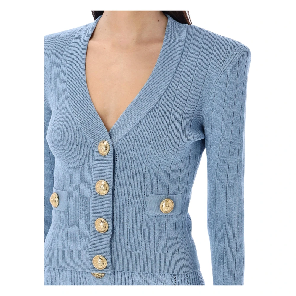 Balmain Gebreide Cardigan Blue Dames