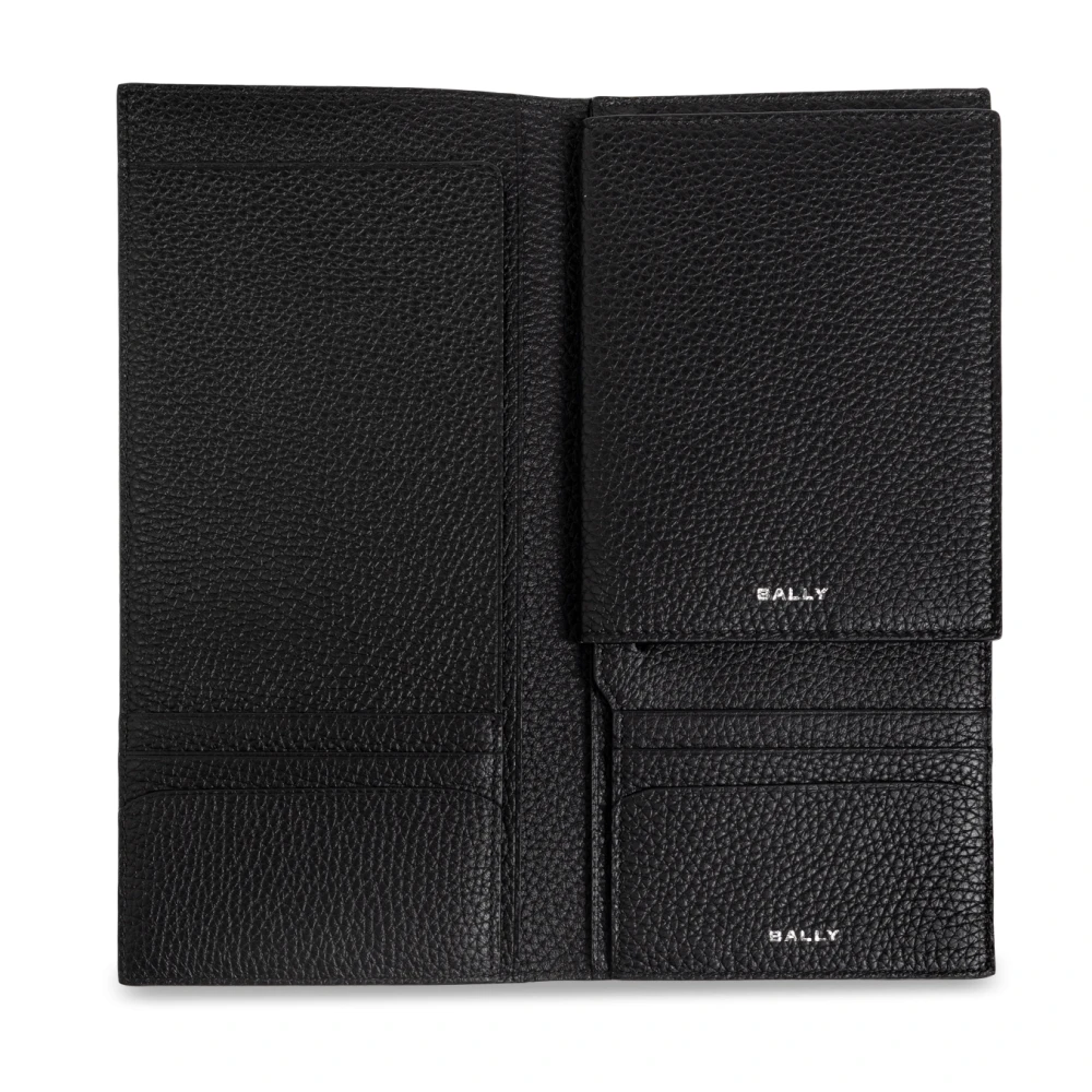 Bally Leren Portemonnee met Logo Black Heren