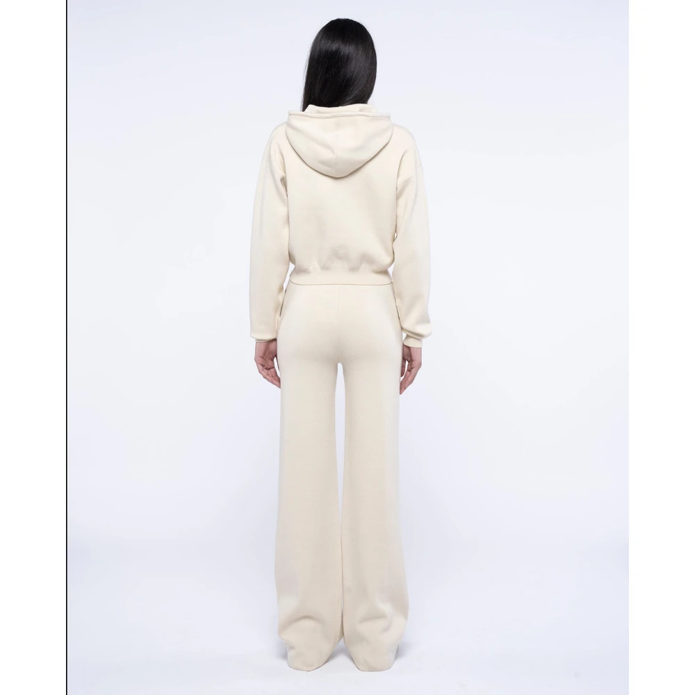 John Richmond Cropped hoodie met verstelbaar trekkoord White Dames