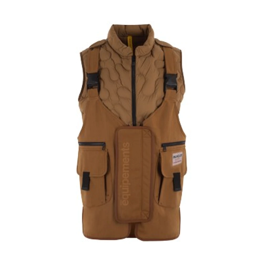 Moncler Grafische Beige Mouwloze Jas Brown Heren