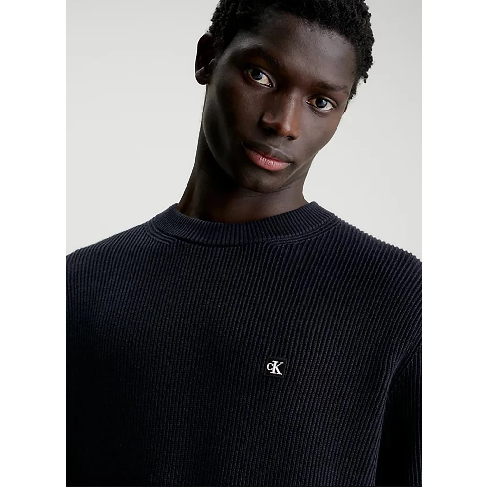 Calvin Klein Jeans Trui met Logo Badge Black Heren