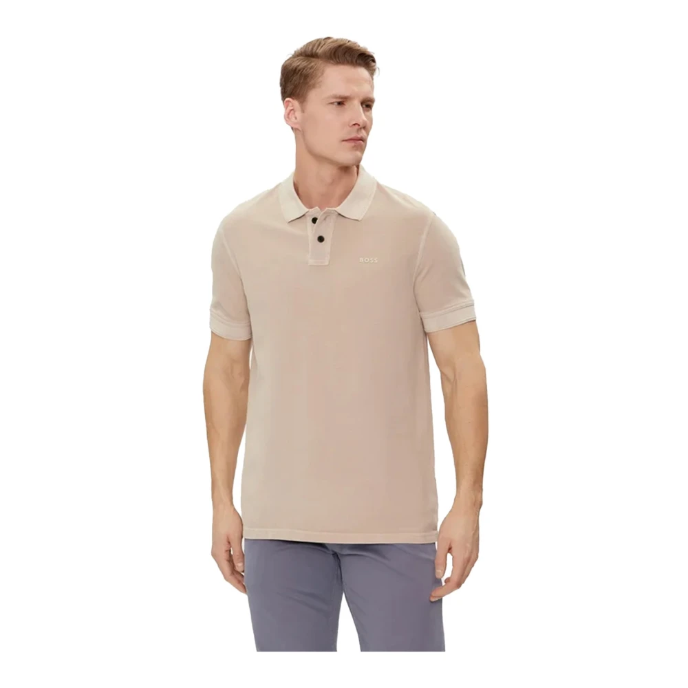 Hugo Beige Pikétröja Med Korta Ärmar