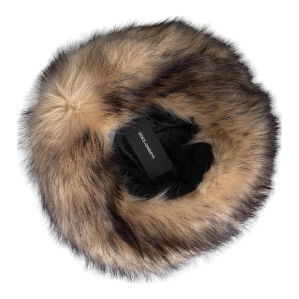 Dolce & Gabbana Stijlvolle Fedora Hat met Logo Details Brown Dames