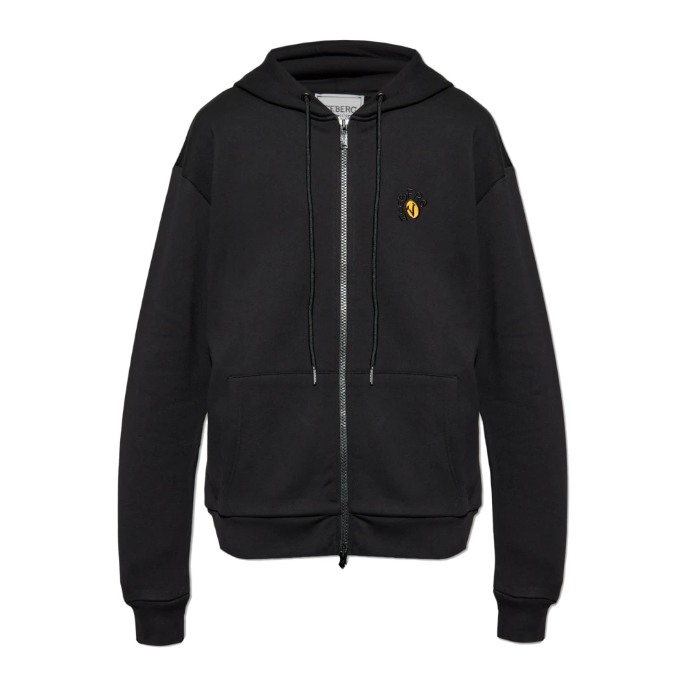 Iceberg Hoodie met rits en Vxmee Bear print Black Heren