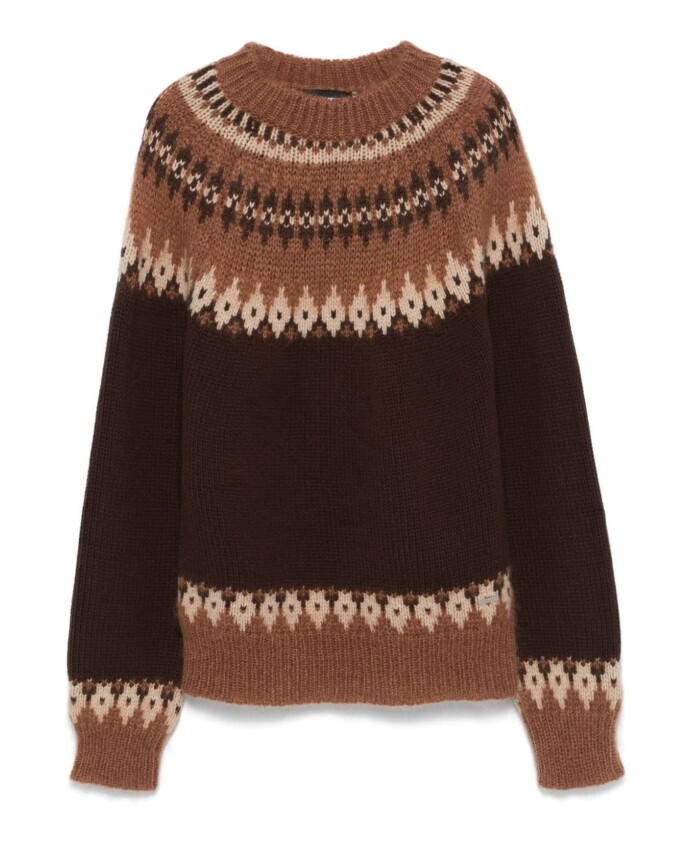 brown-sweater-intarsia-round-neck-wool
