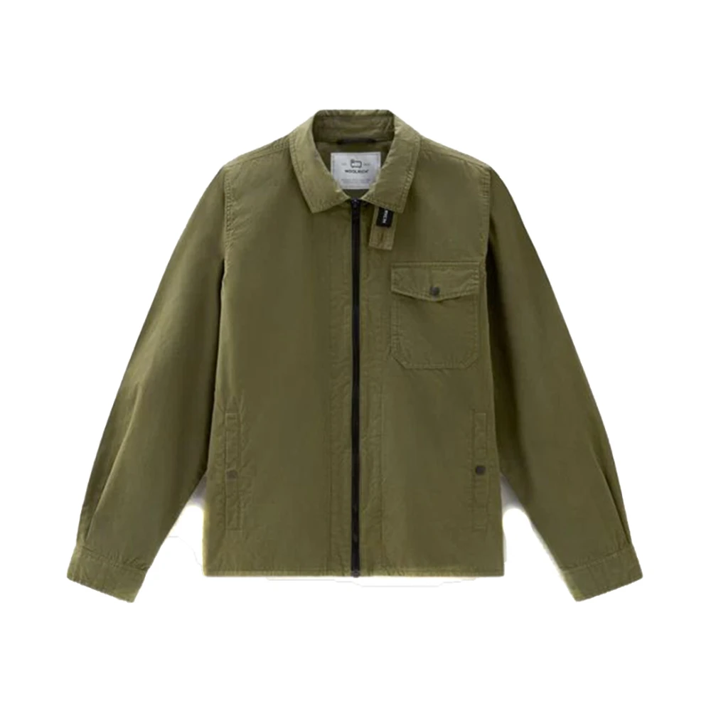 Woolrich Gabardine Overshirt in Lake Olive Green Heren