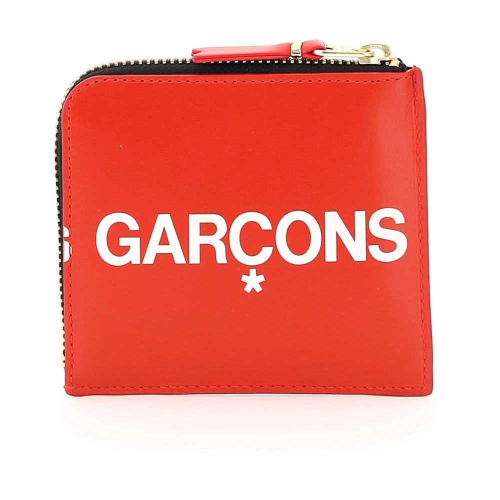 Comme des Garçons Logo Leren Portemonnee Red Heren