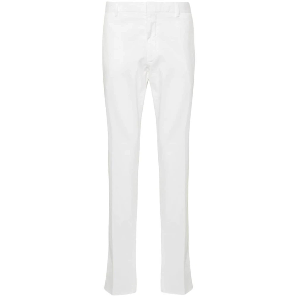 Ermenegildo Zegna Witte katoenen stretch regular-fit broek White Heren