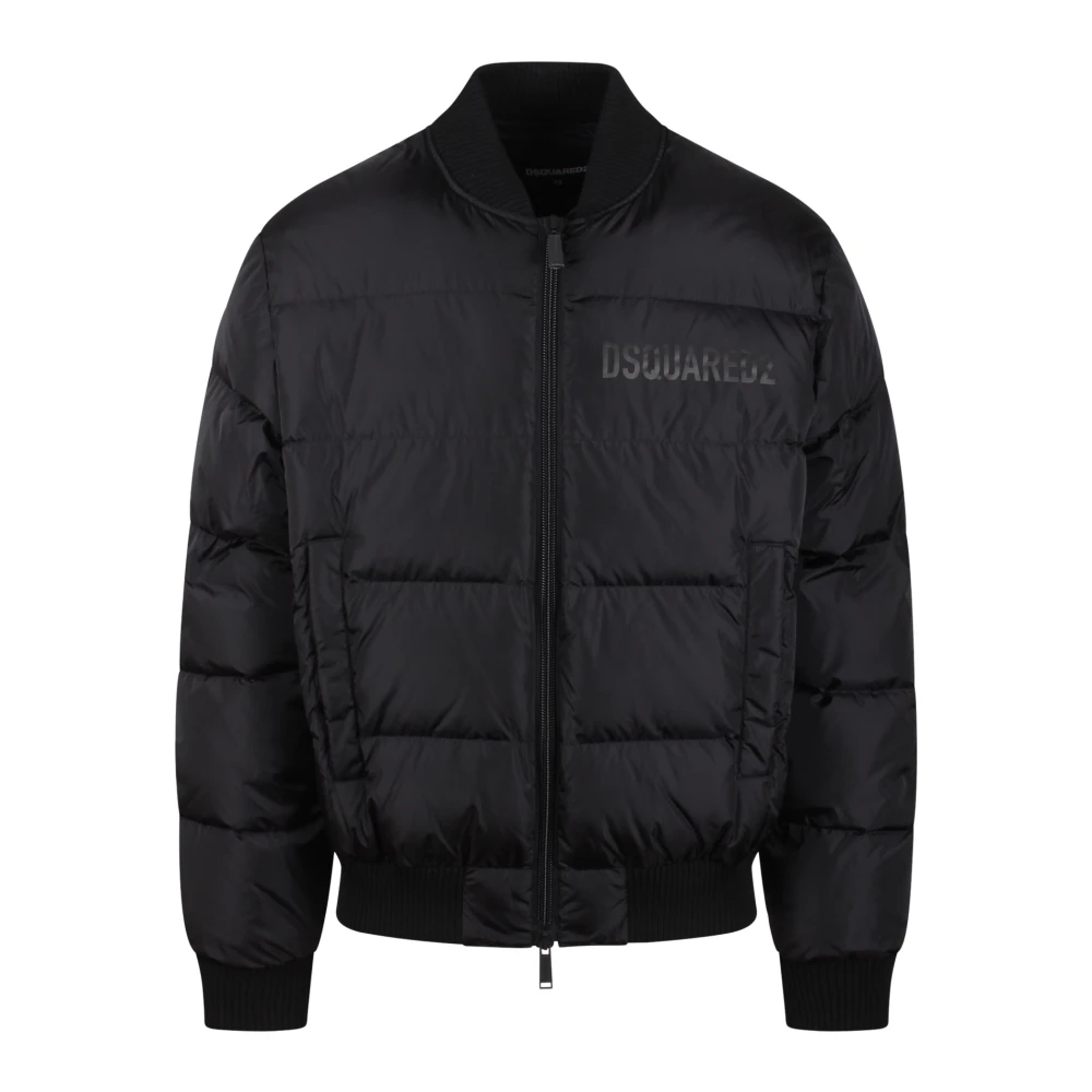 Dsquared2 Nylon Gewatteerd Bomberjack Fw24 Black Heren