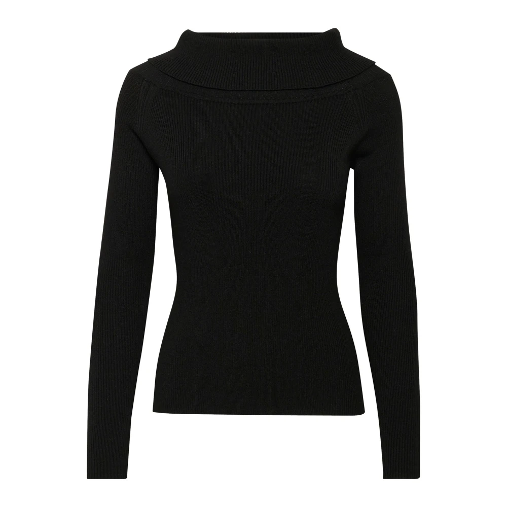 Kaffe Off-Shoulder Pullover Trui Zwart Diep Black Dames