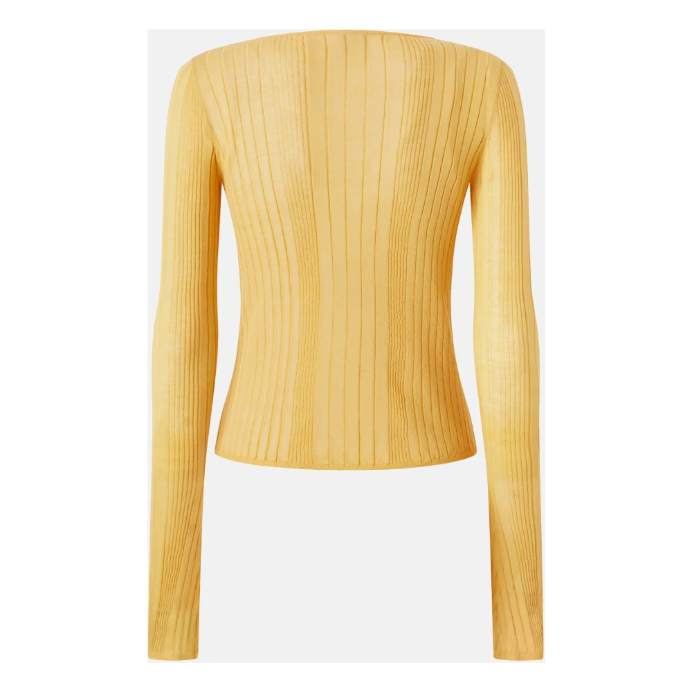 pinko Transparante Crepe Breiwerk Yellow Dames