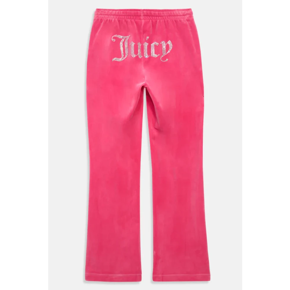 Juicy Couture Fluwelen trainingsbroek met zilveren details Pink Dames