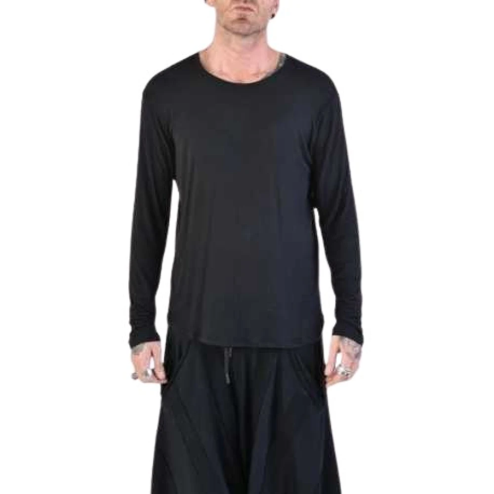 La Haine Inside Us Zwart Zijde Viscose Lange Mouwen T-Shirt Black Heren