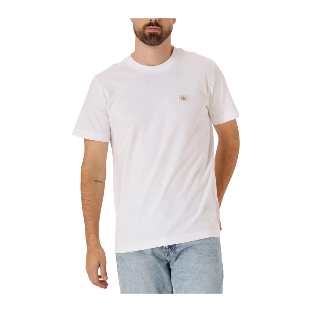 CALVIN KLEIN Heren Polo's & T-shirts Woven Label Regular Tee Wit