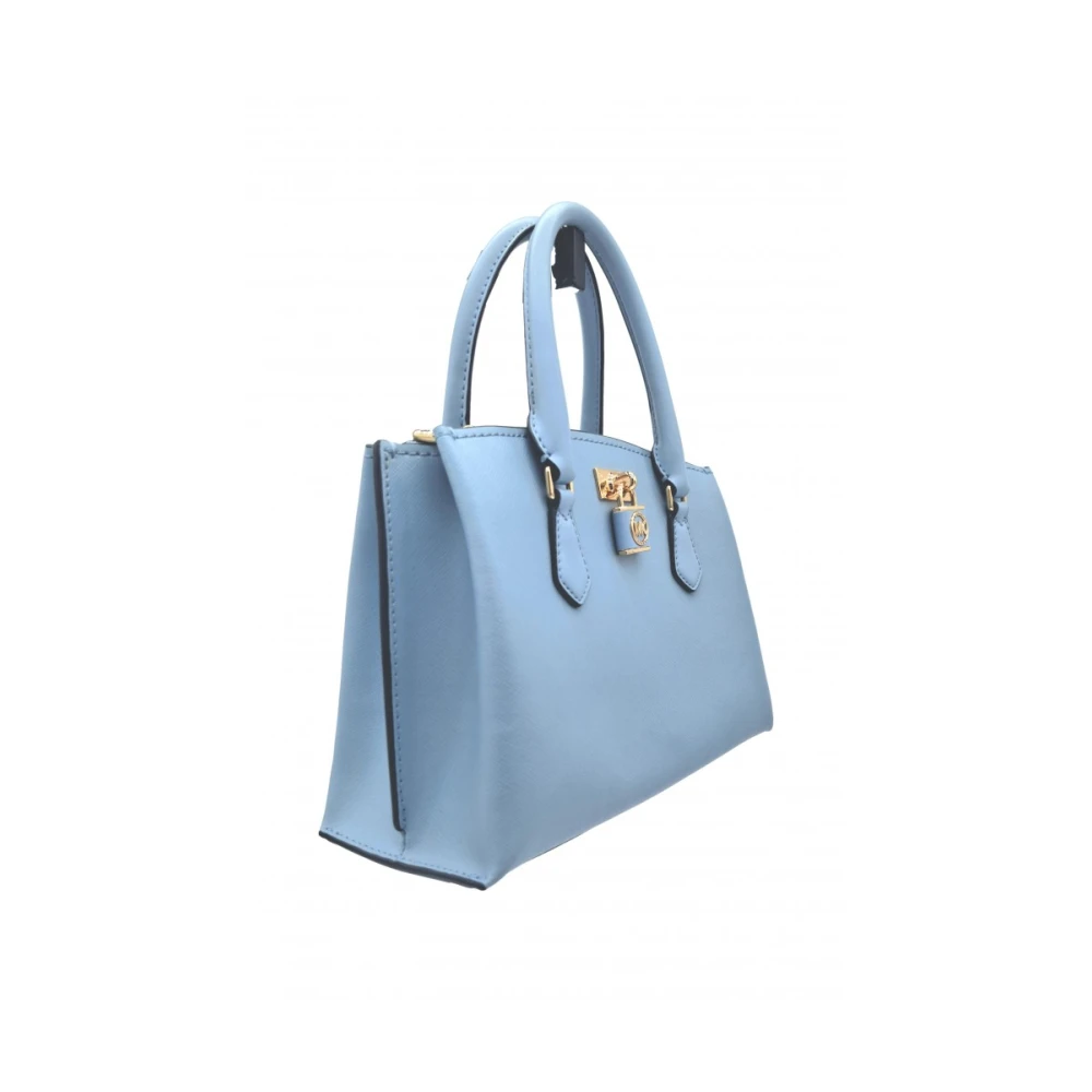Michael Kors Gold Logo Tote Bag Ruby Blue Dames