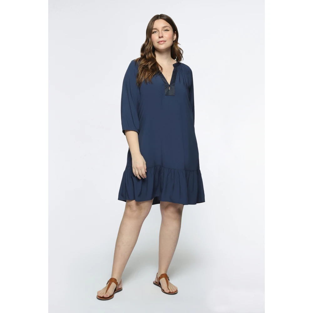 Fiorella Rubino Zomerjurk met Lurex-randen Blue Dames
