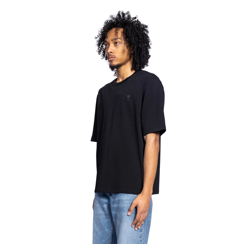 Ami Paris Zwart Tonal Box Tee Shirt Black Heren