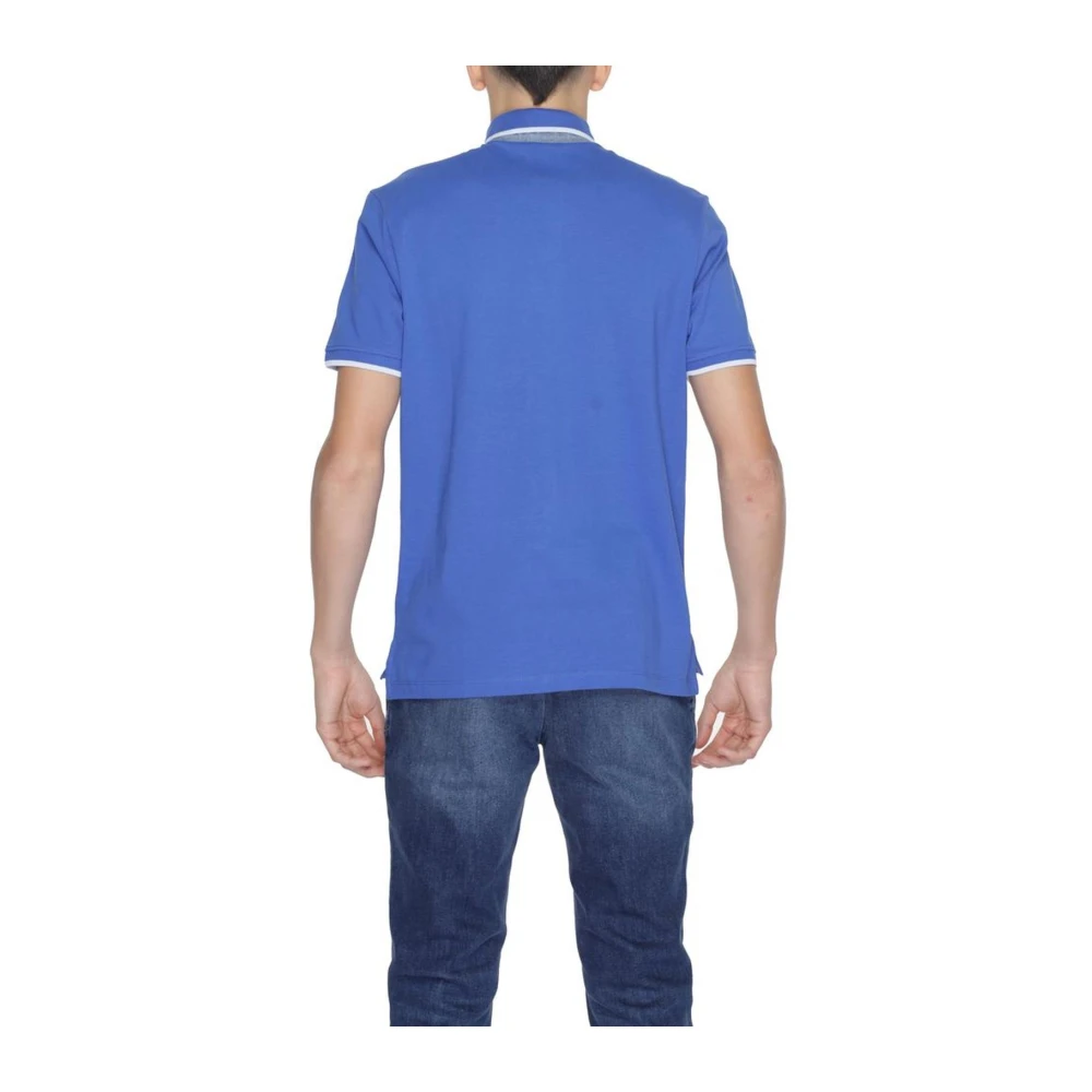 Blauer Katoenen Polo Shirt Lente Zomer Collectie Blue Heren