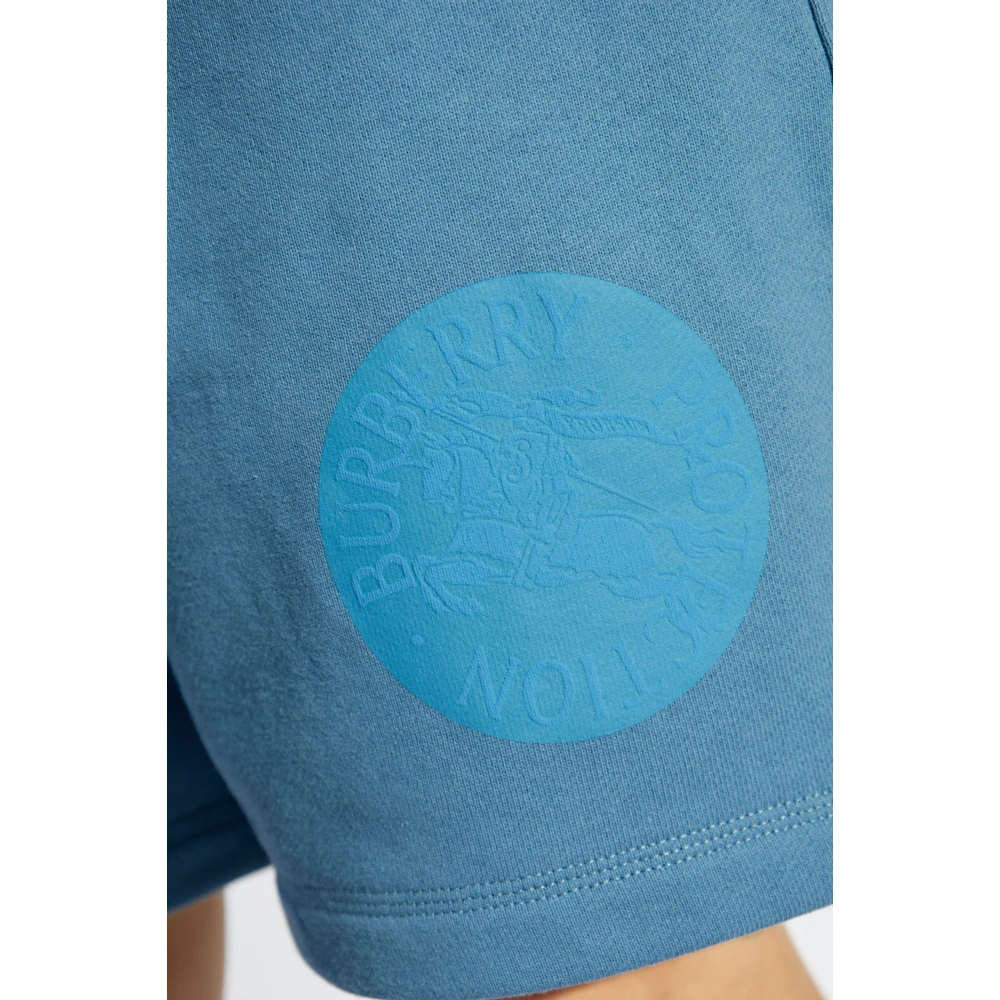 Burberry Sweatshorts met logo Blue Heren