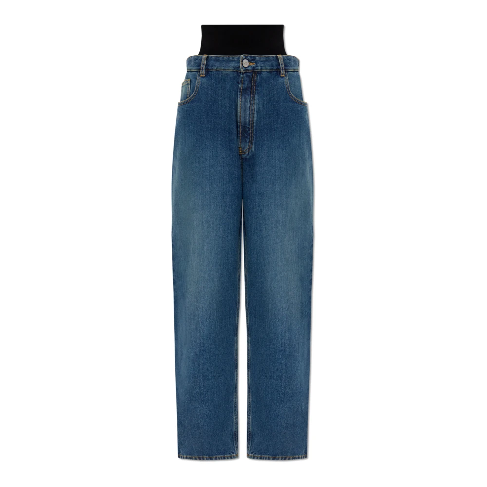 Alaïa Vintage Knit Band Pant Blue Dames
