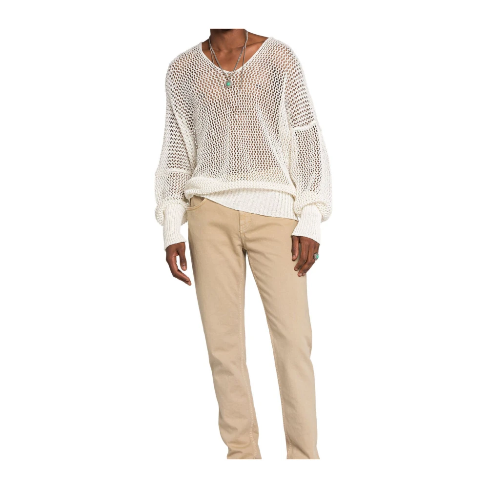 Roberto Cavalli Slim-Fit Beige Wash Jeans Brown Heren