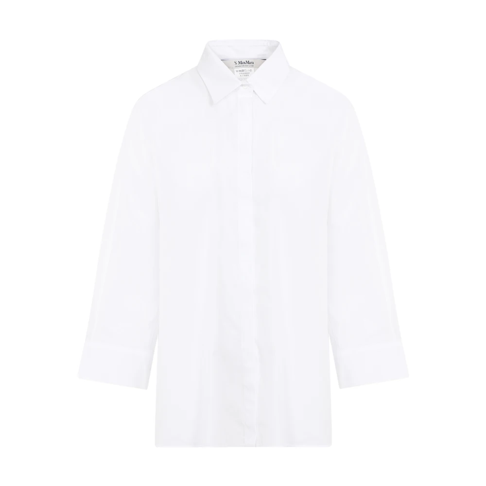 Max Mara Witte Popeline Shirt White Dames