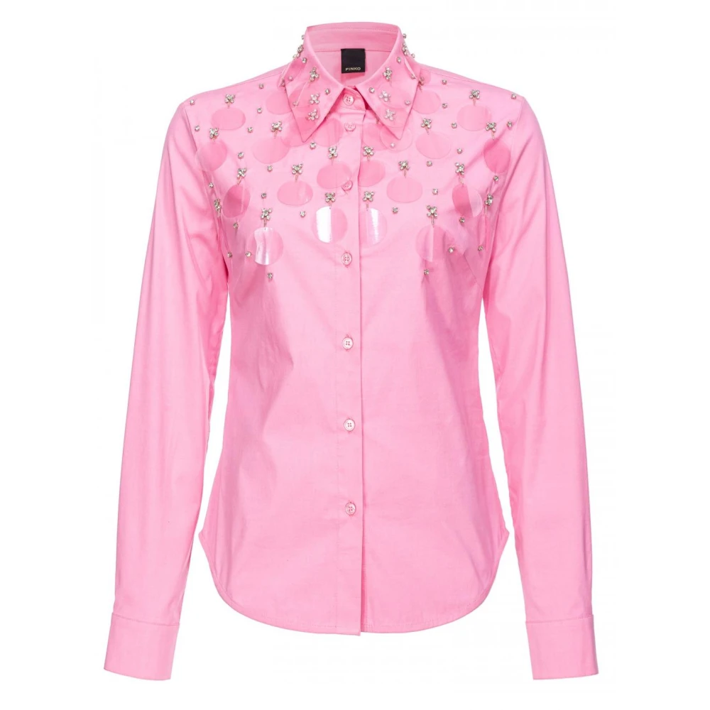 Pinko Katoenen Overhemden Pink Dames
