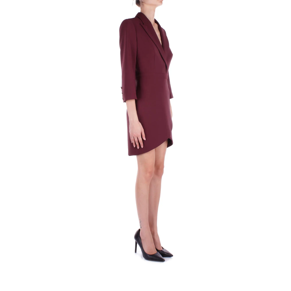Elisabetta Franchi Bordeaux Jurk met Ritssluiting Red Dames