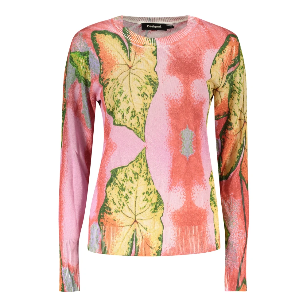 Desigual Women's Pink Round-Neck Knitwear - Round-Neck Knitwear - Xs - Knitwear
